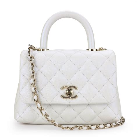 chanel coco handle mini vs small|mini coco handle iridescent.